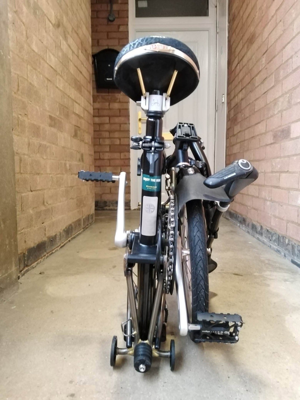 Upgraded Brompton S3L Premium Raw Lacquer & Matte Black Carbon/Titanium Upgrades