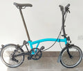Turquoise Blue 2017 M6L 6-speed Brompton Black Edition + Ortlieb Bag + Toolkit