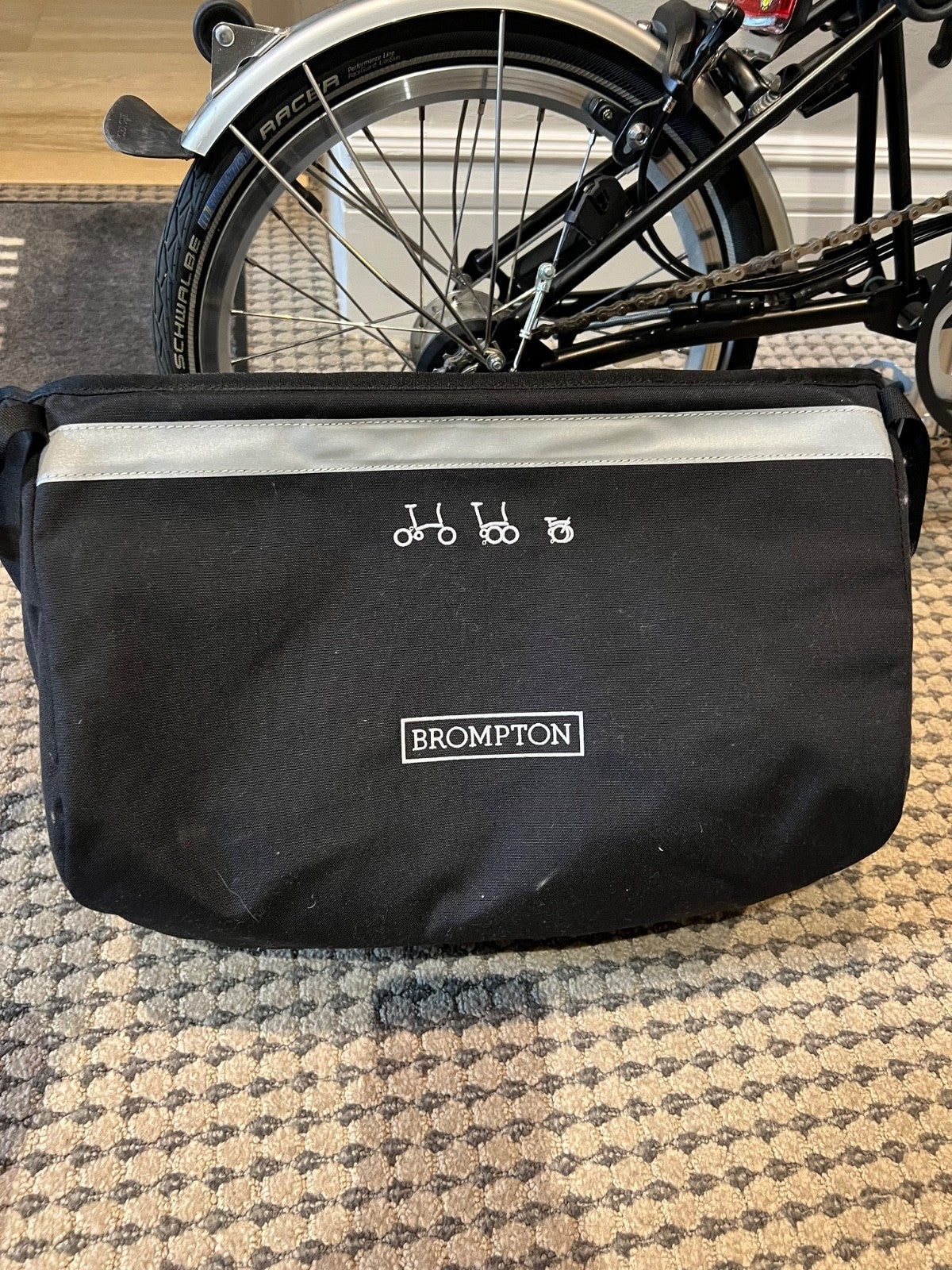 Black Brompton Folding Bike - 2019 M-Type, 6-Speed - Excellent Condition