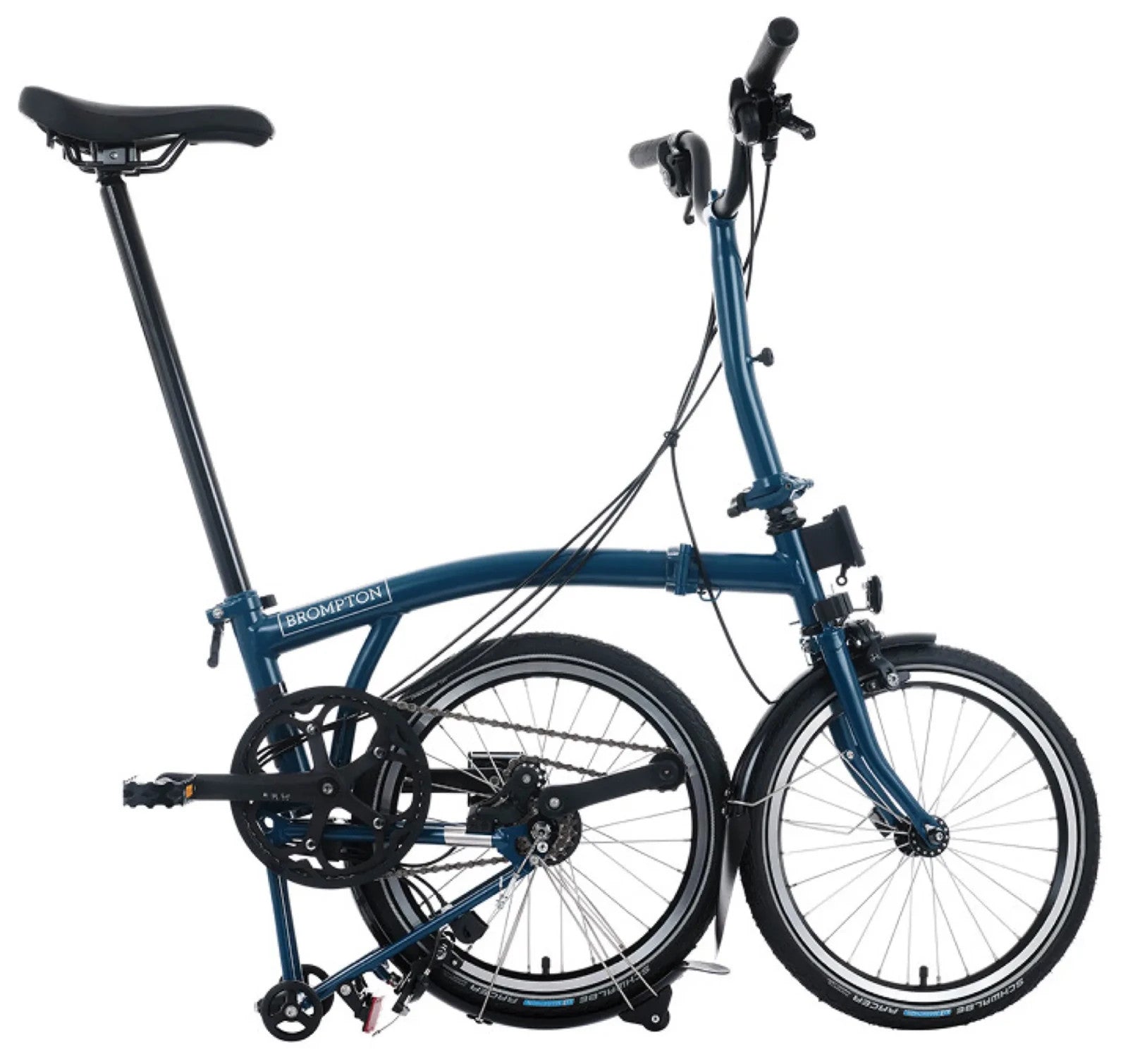 Brompton C Line 12 Speed Mid Bar Folding Bike Ocean Blue