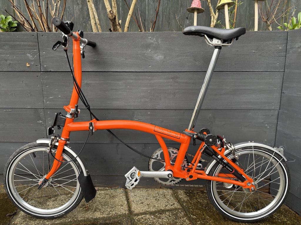 Brompton S3L folding bicycle C Line Equivalent in Orange - Test Ridden Only