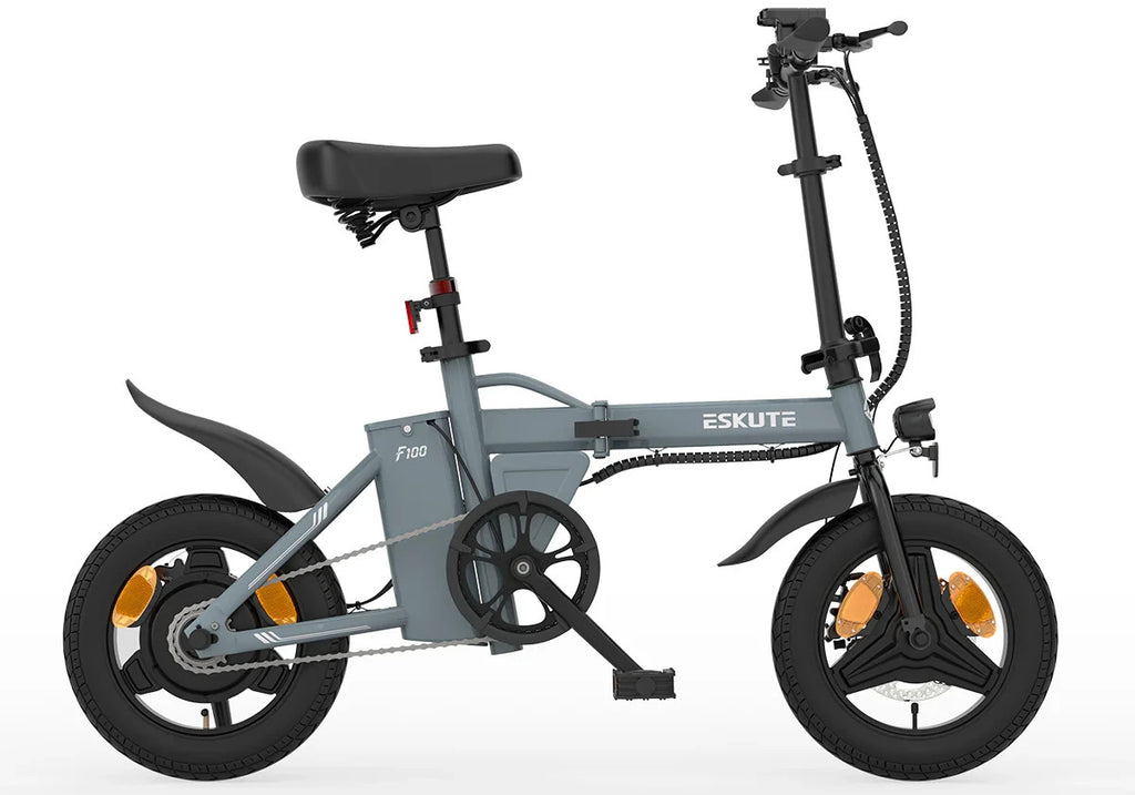 14" Portable Folding Commuter Bike 36V 9A Folding City Bike Full Disc-F100R Grey