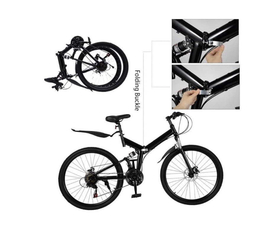 26-inch Folding Mountain Bike 21-Speed, Suspension, Foldable ( Levkitch ? )  NEW