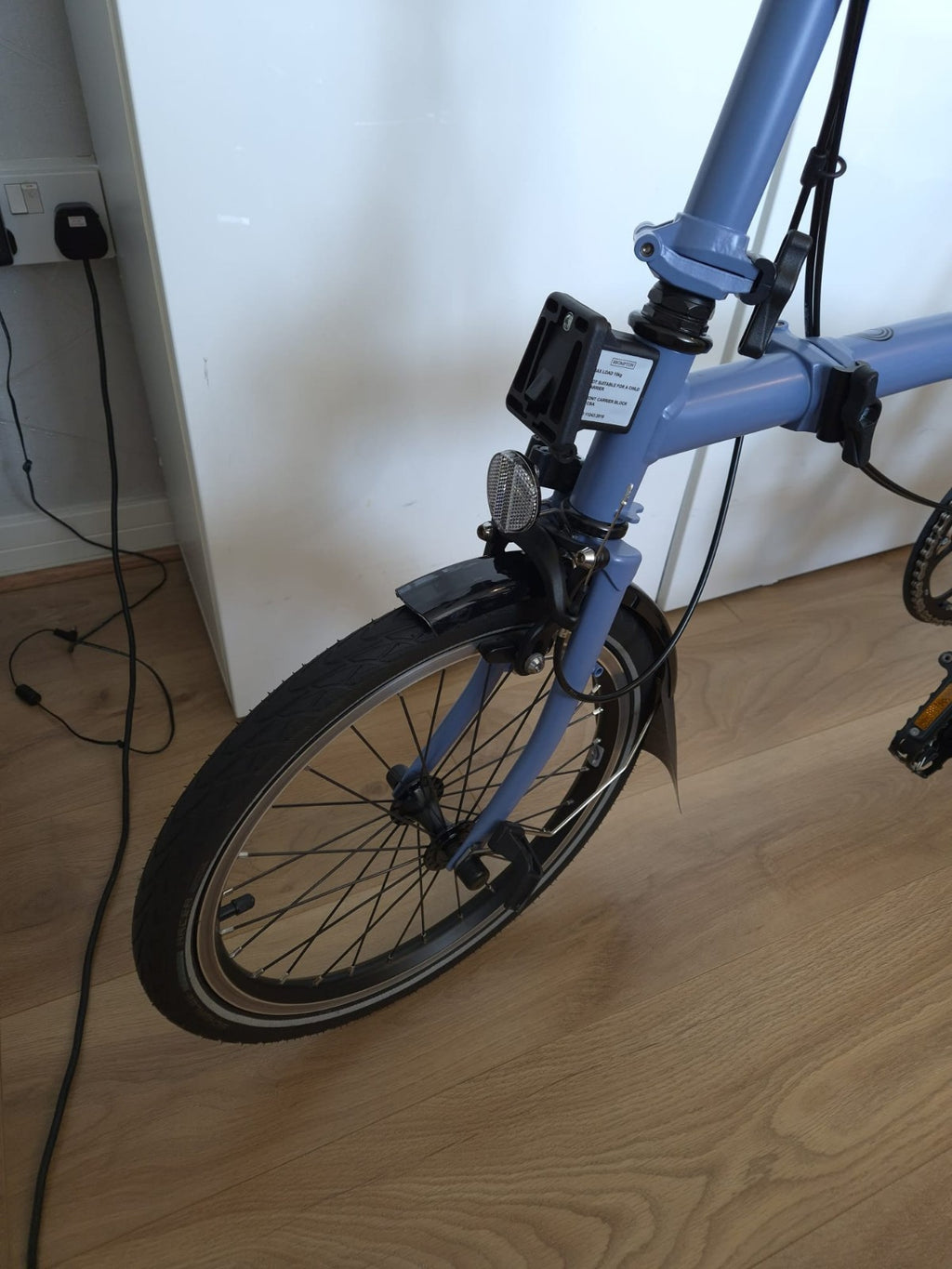 Brompton Folding Bike 16in Blue, Mudguards & Reflectors, Derailleur, Caliper