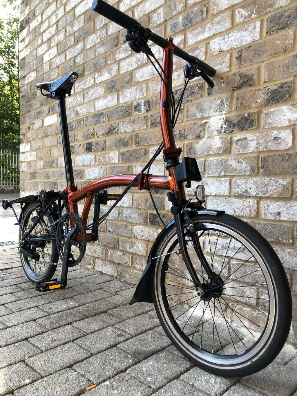 Brompton Flame Lacquer (Black Edition) Superlight Titanium with £400+ of extras