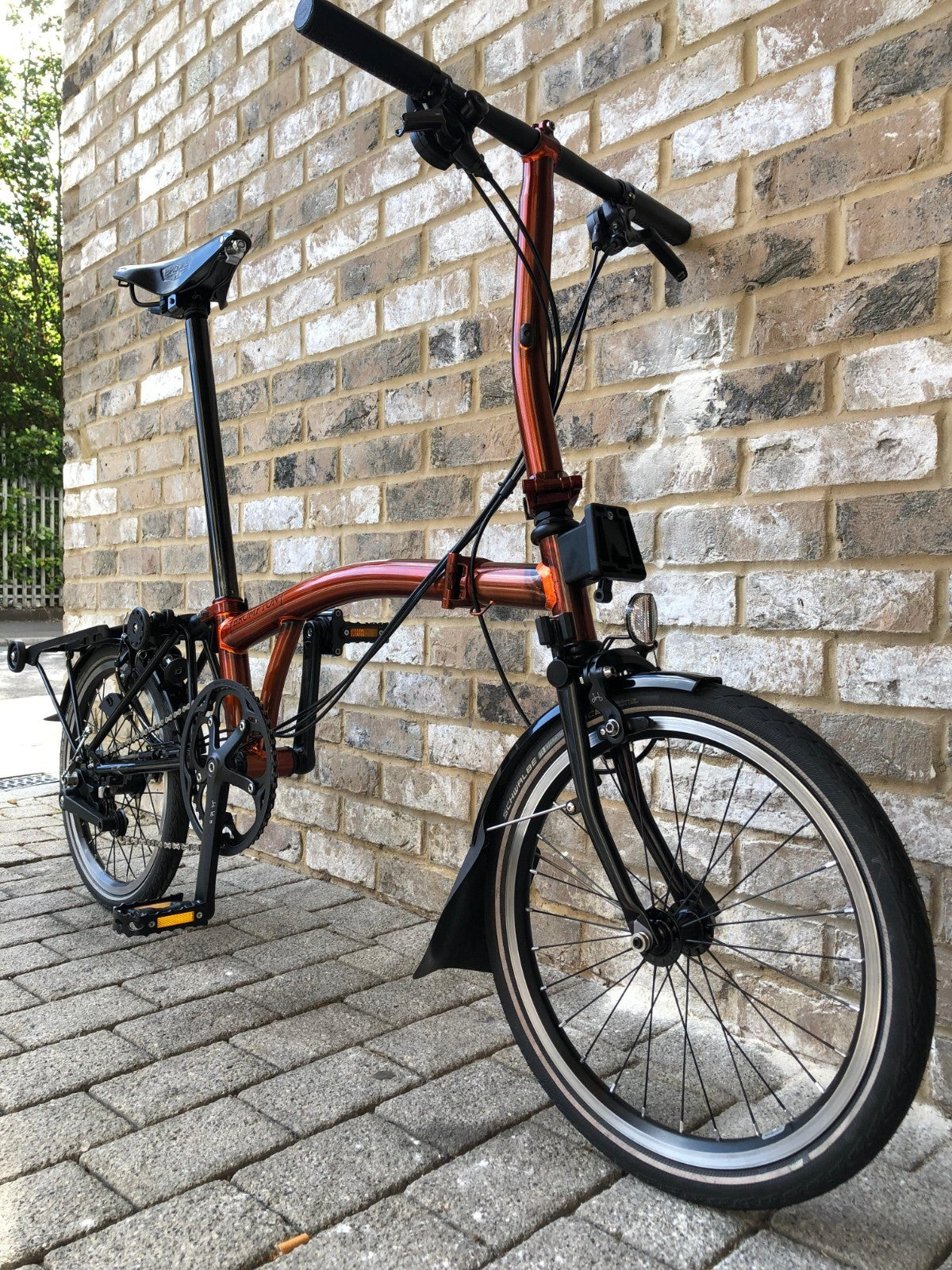 Brompton Flame Lacquer (Black Edition) Superlight Titanium with £400+ of extras
