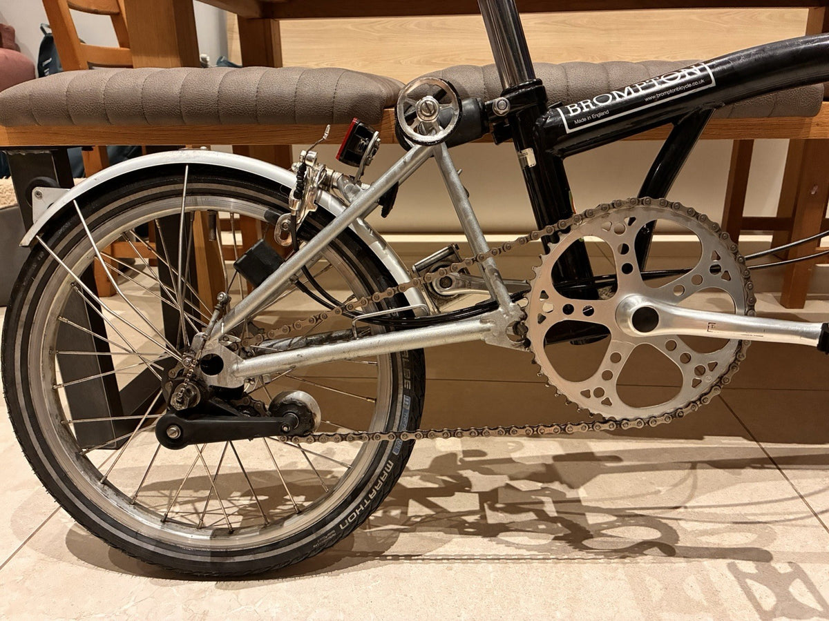 Brompton Folding Bike Black/Silver 16in Wheels Mudguards Reflectors