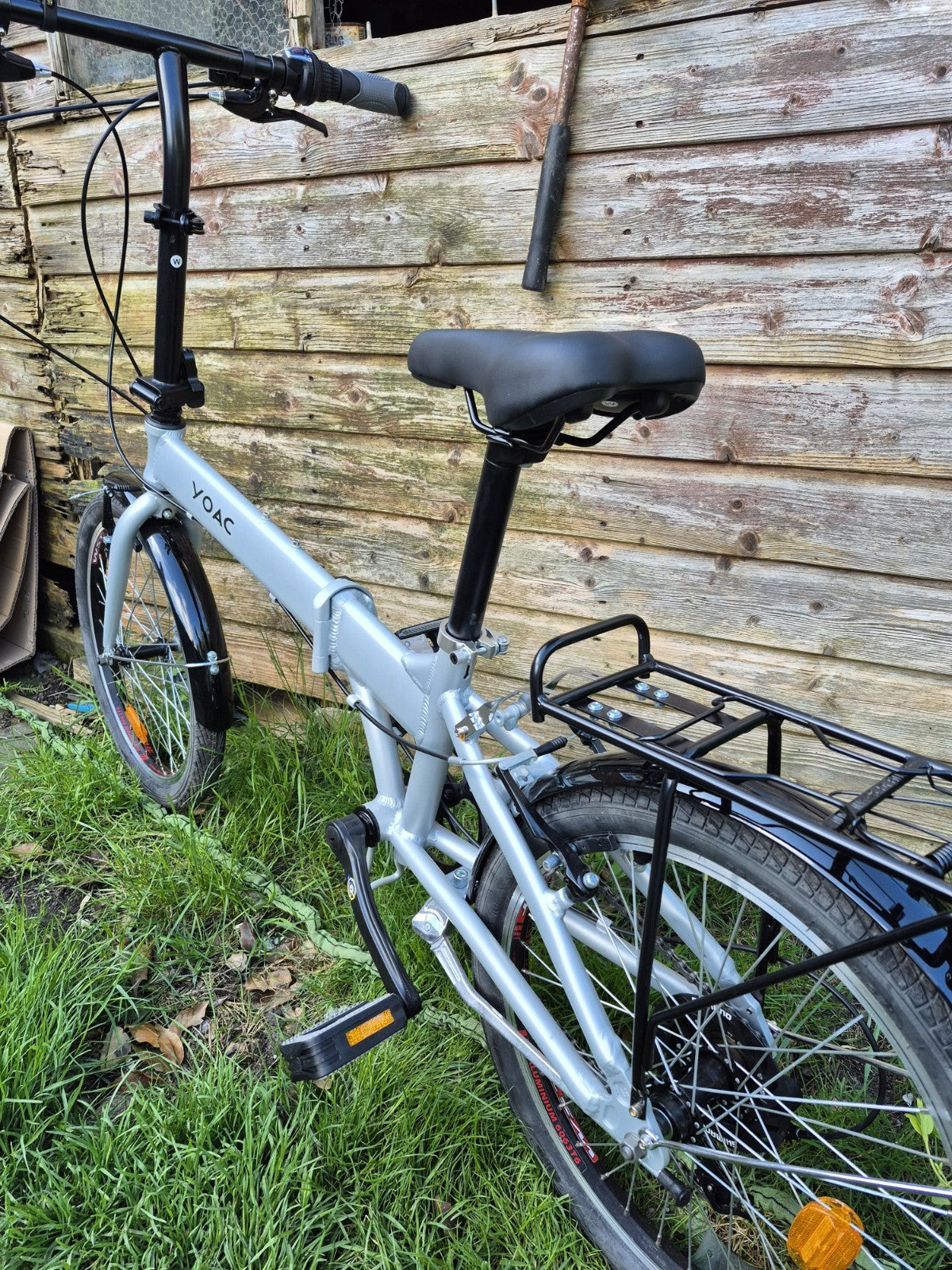 YOAC Folding Bike Alloy Bicycle Steel 13in Frame, 20in Wheel - Silver