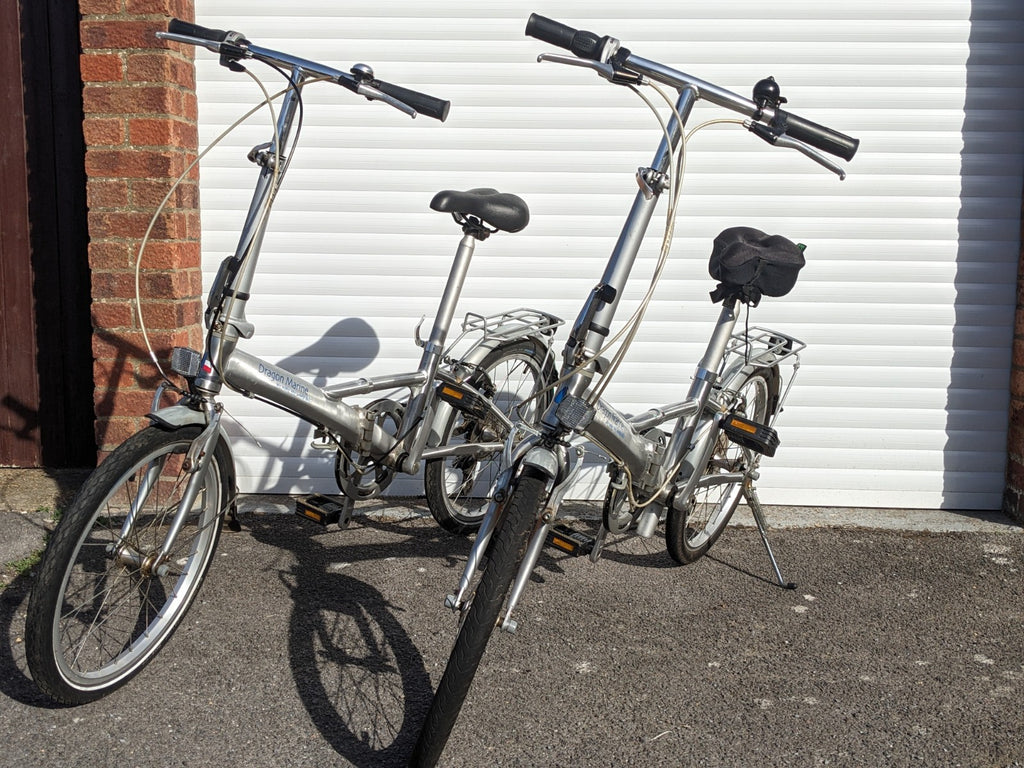 A Pair (2 off) Lightweight Aluminium Folding Bikes