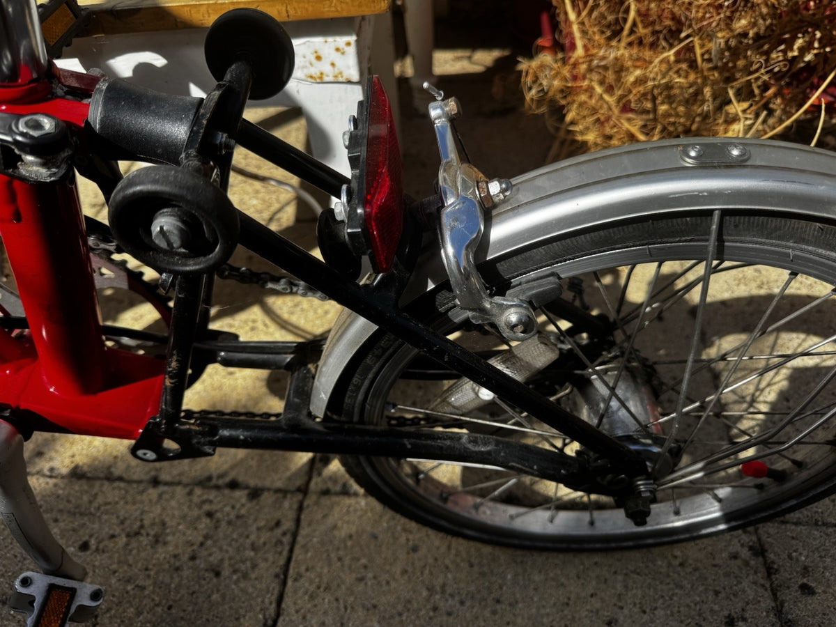 Brompton Folding Bike 16 in Red with Mudguards Rear Rack Reflectors