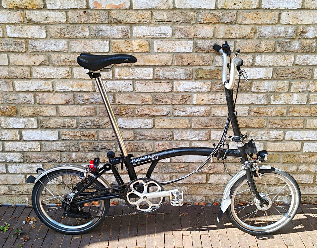 Brompton M6L 6 Speed Folding Bike – Black – Dynamo Lights – Sturmey Archer