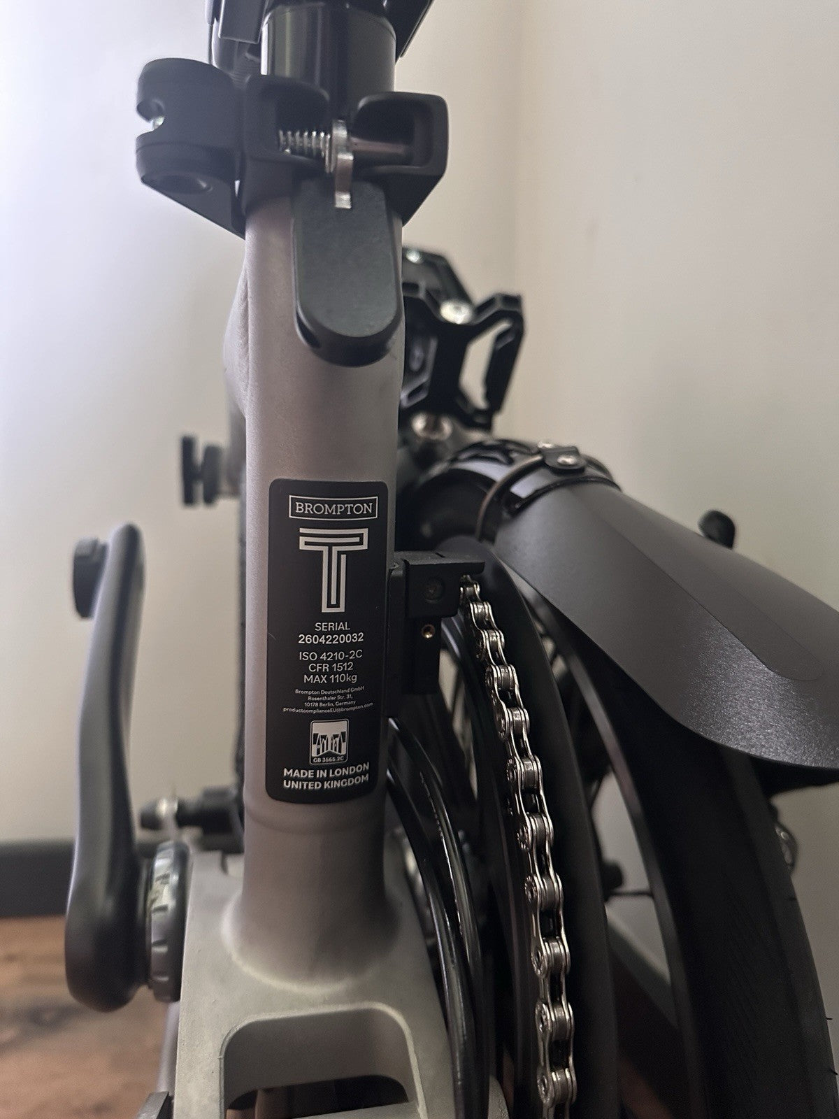 BRAND NEW Brompton T-Line Folding Bike with Quad Lock phone holder and lights