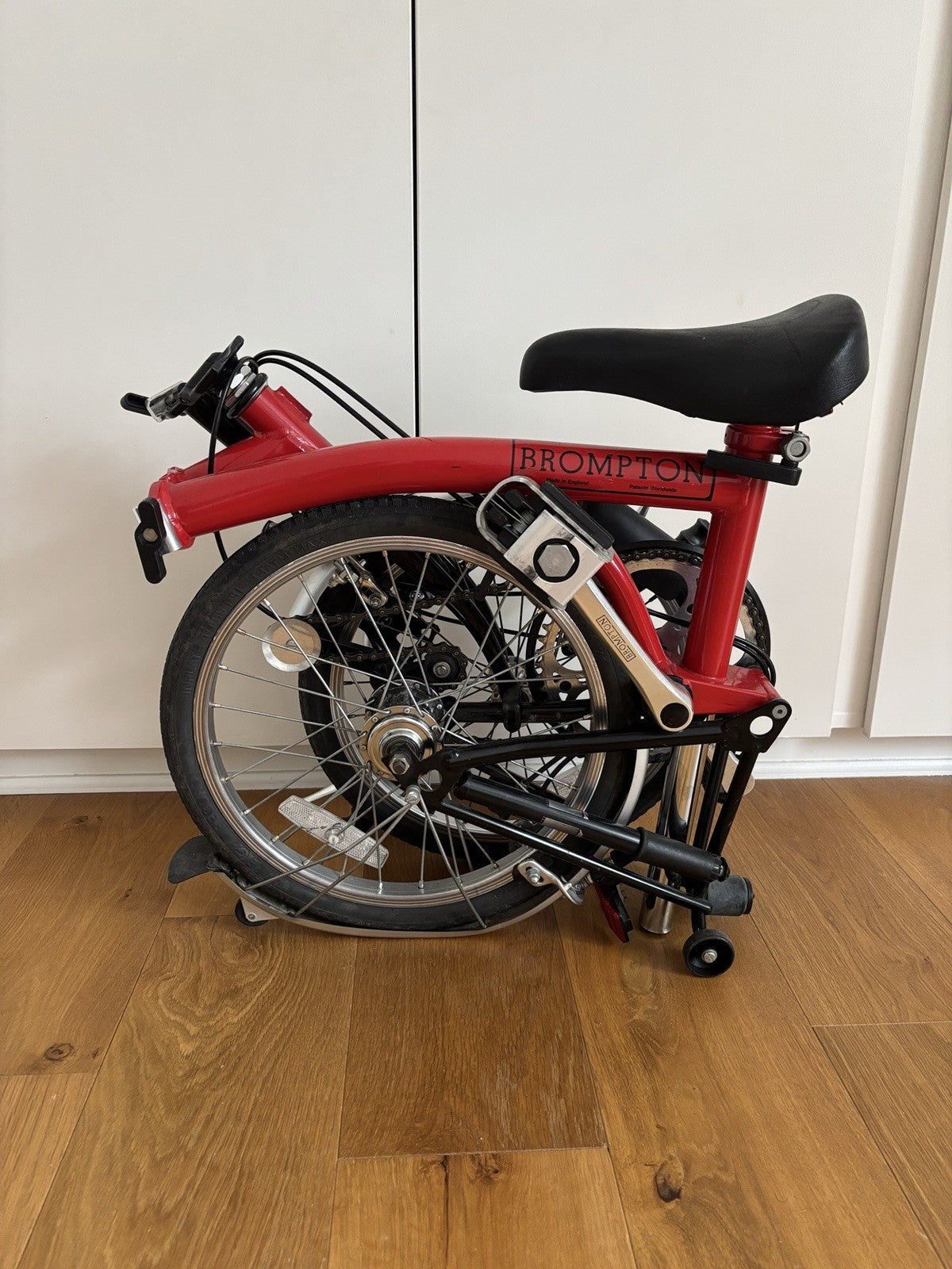 Brompton Folding Bike 16in Red 3-Speed Hub Gears Mudguards Reflectors