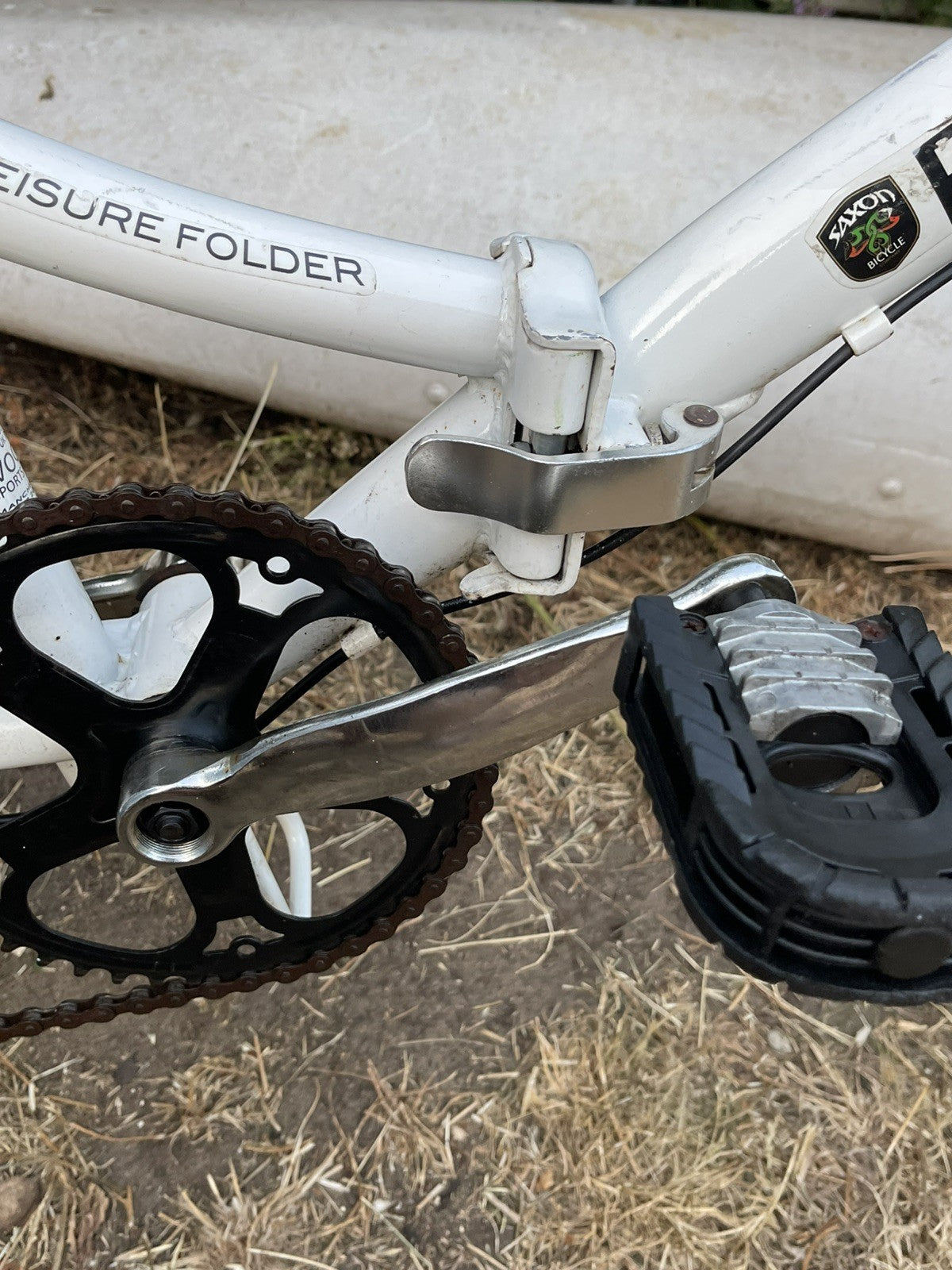Saxon Fold Leisure Folder 20in 5peed Folding Bike Mudguards White working good