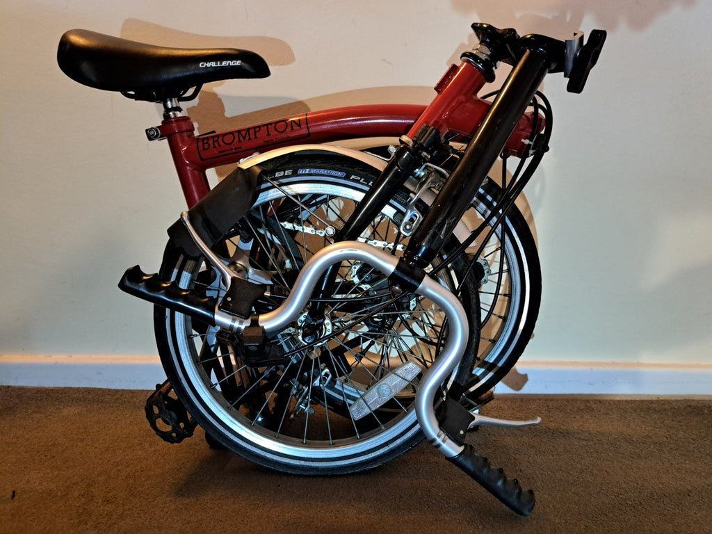 Brompton Folding Bike with 5-speed Hub Gear,  Red & Black