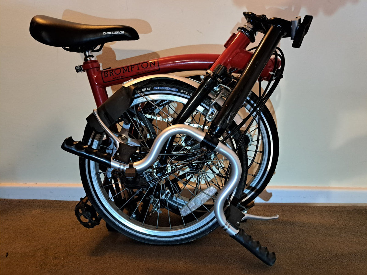 Brompton Folding Bike with 5-speed Hub Gear,  Red & Black