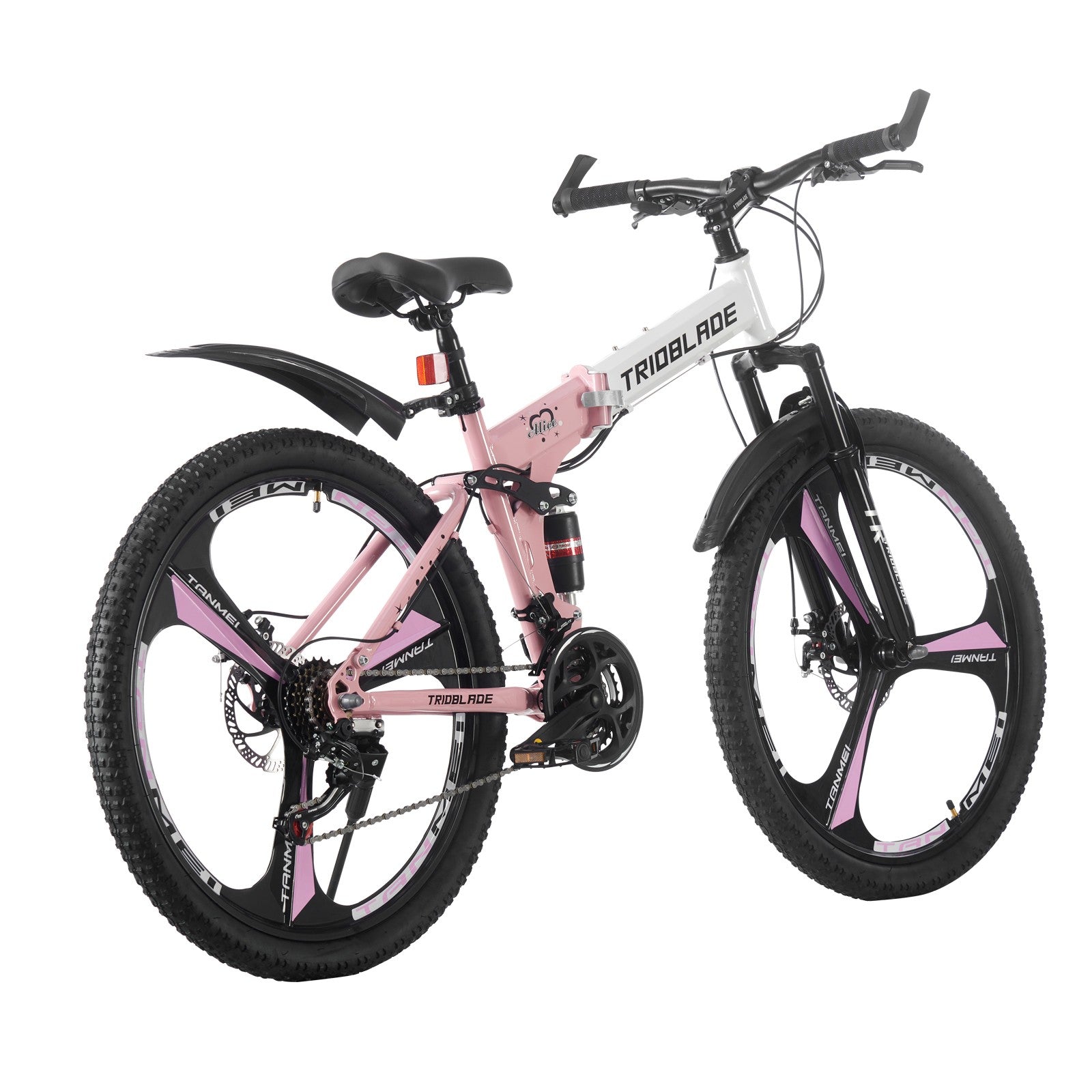 24/26 inch Folding Mountain Bike 21 Speed Full Suspension Bicycle For Men Women