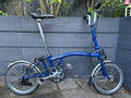 Brompton M6L C Line 6 Speed Folding Bicycle in Cobalt Blue Excellent Condition