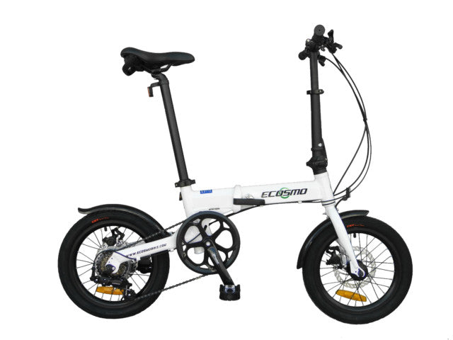 Ecosmo 16AF01W 16 inch Lightweight Alloy Wheels Folding Bike - White