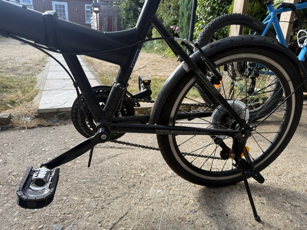 ECOSMO 20in Folding Bike Black, Mudguards Kickstand Reflectors, Derailleur