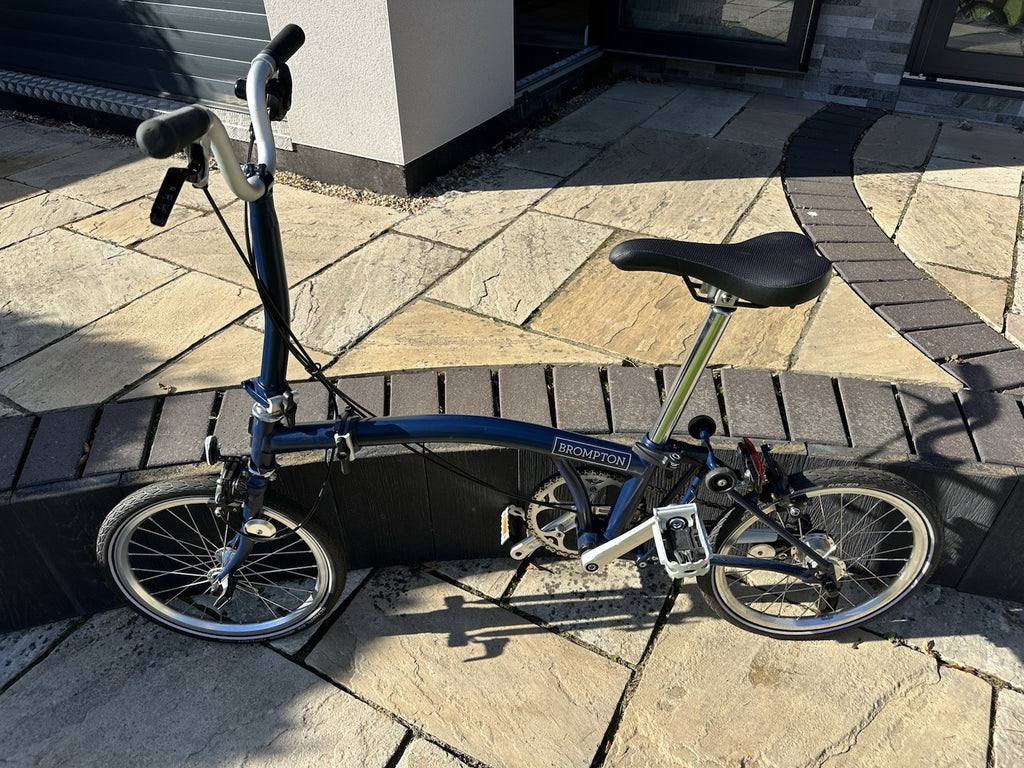 Brompton M3E Folding Bike Blue Frame