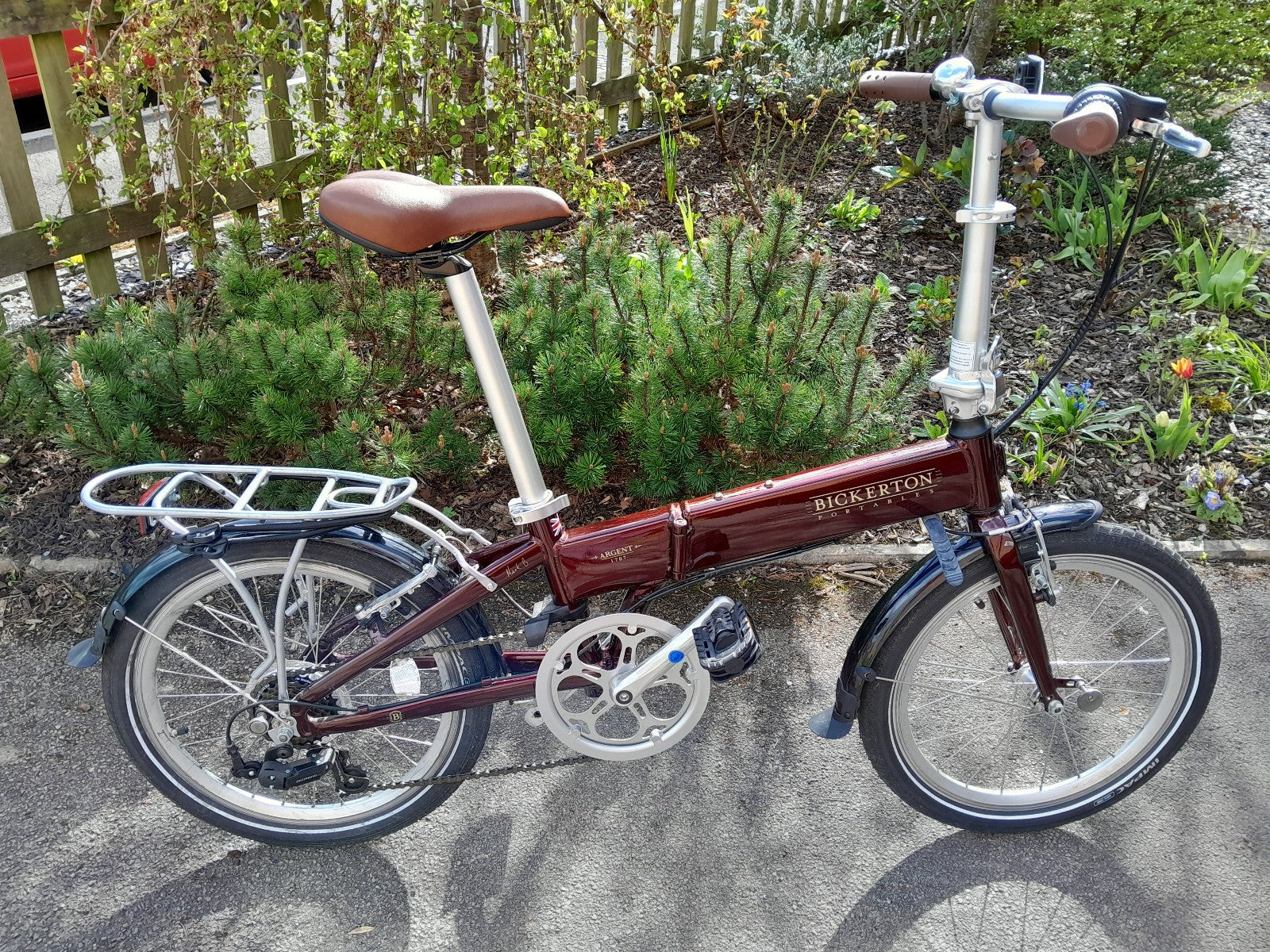 Bickerton Argent 1707 Mark B folding bicycle, red, 7 gears, gel saddle