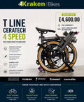 Brompton T Line Ceratech 4 Speed Mid Handlebar Folding Bike