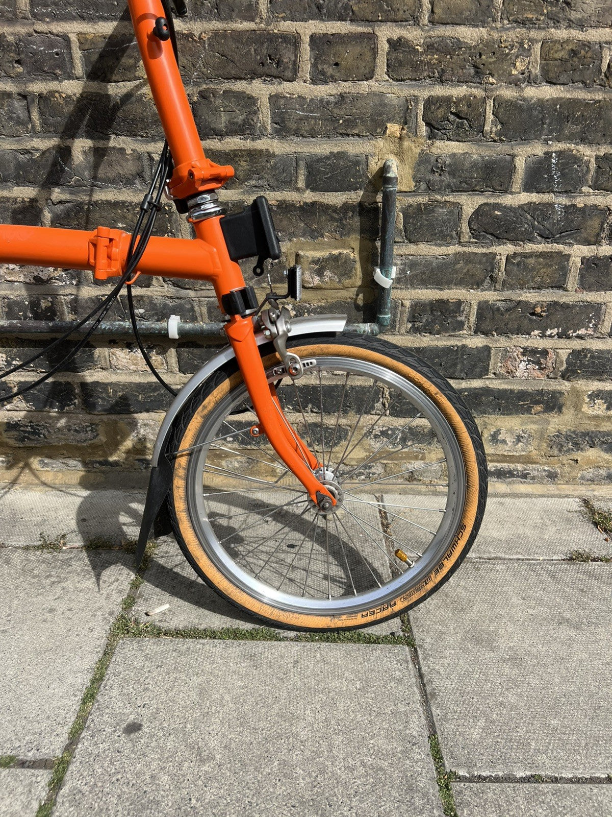 Brompton S3L Folding Bike 3-Speed, Orange + upgrades