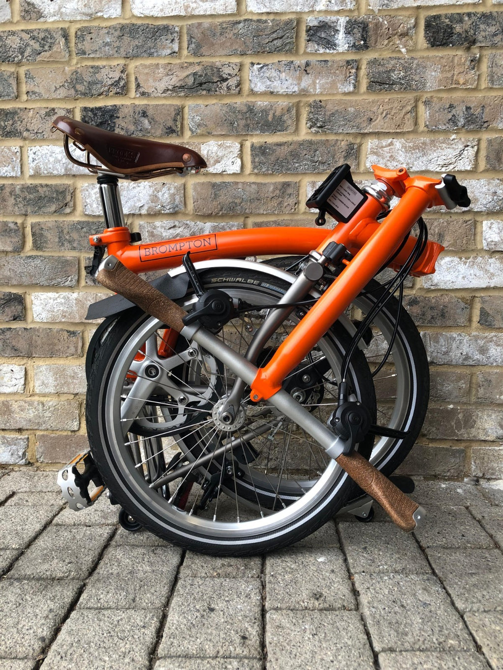Brompton Signal Orange Superlight Titanium RARE S6L-X with Brooks - WORLD POST