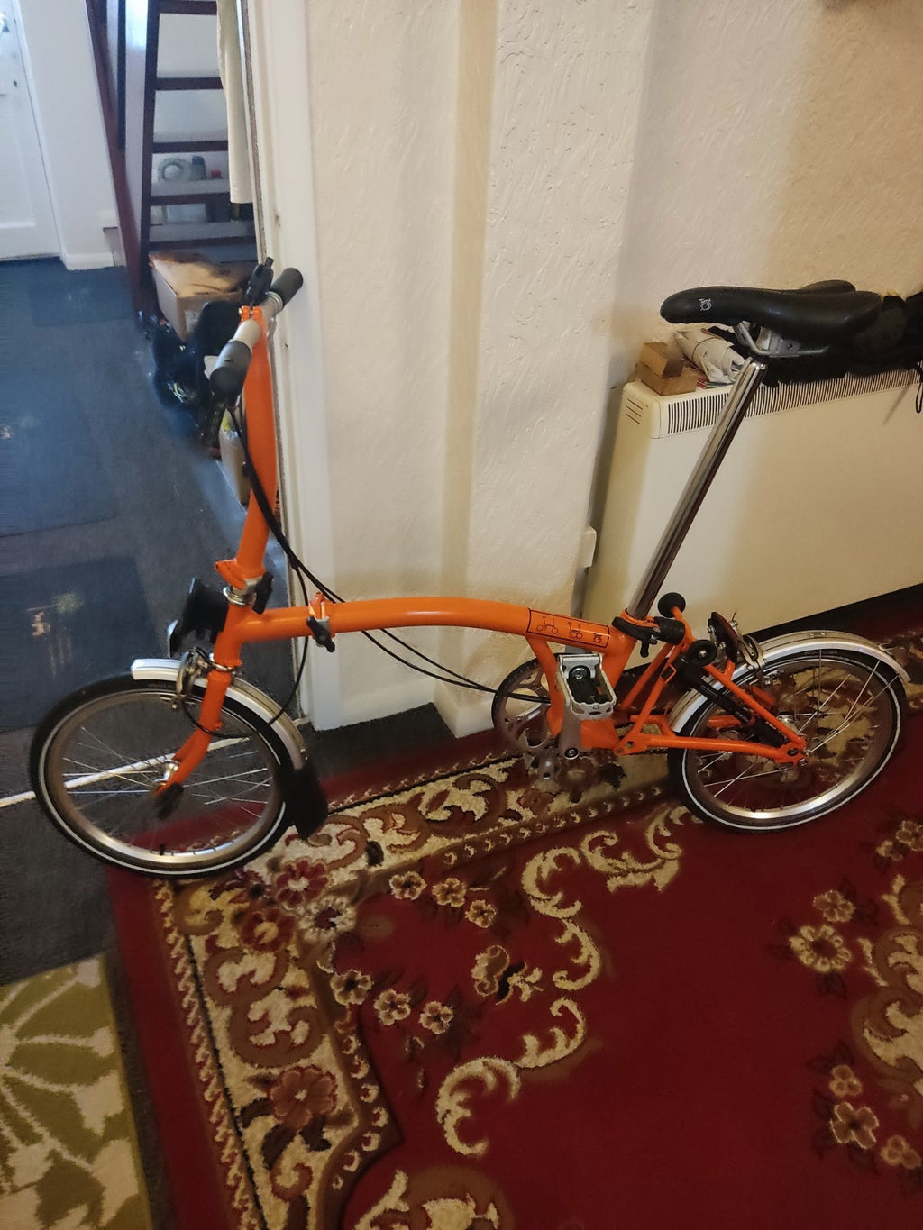 Brompton S3L Folding Bike 3-Speed, Orange