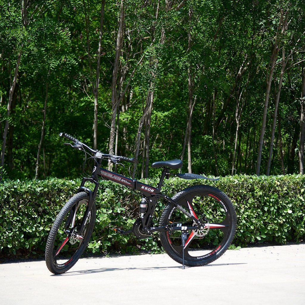 24 26 27.5Inch Folding Mountain Bike 21 Speed Full Suspension Bicycle Men Women
