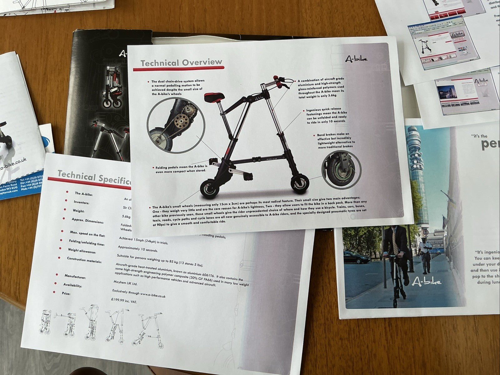 A-Bike From Sinclair Research Folding Bike Rare With Press Kit