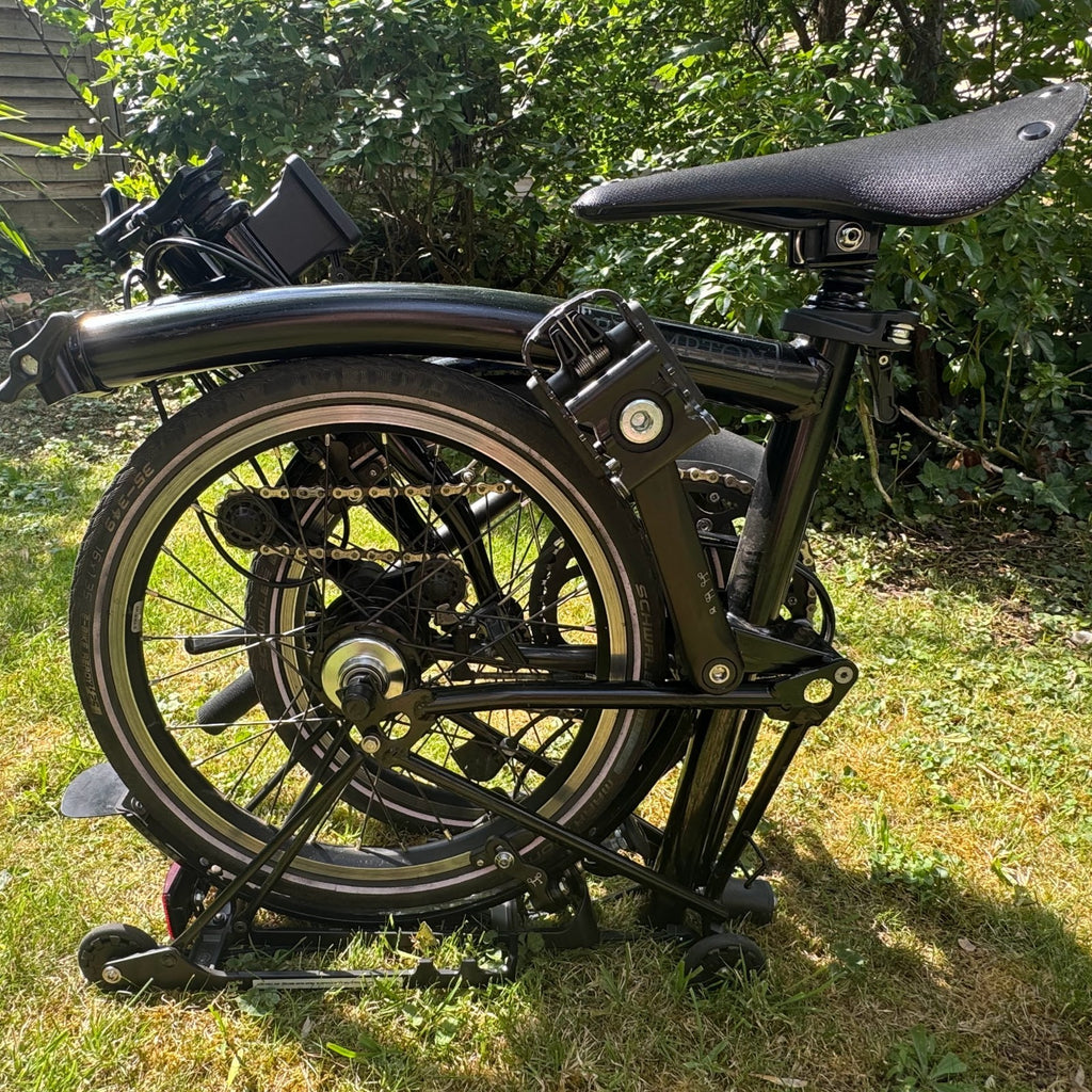 Brompton C‑Line S6L Black Edition Roller Rack – Low Handlebar – 6‑Speed - Brooks