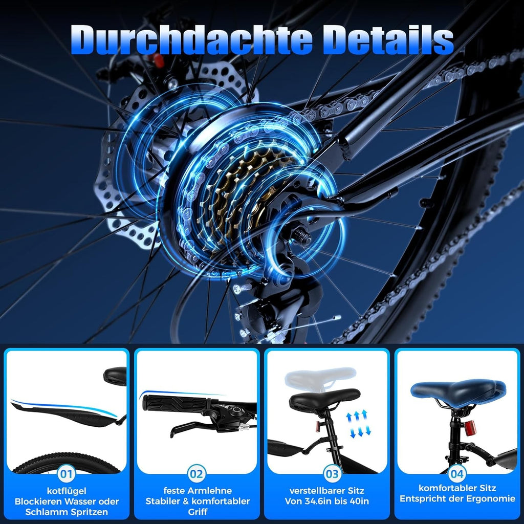 26 inch Full Suspension Mountain Bike 21 Speed Folding Bicycle Adult Bicycle