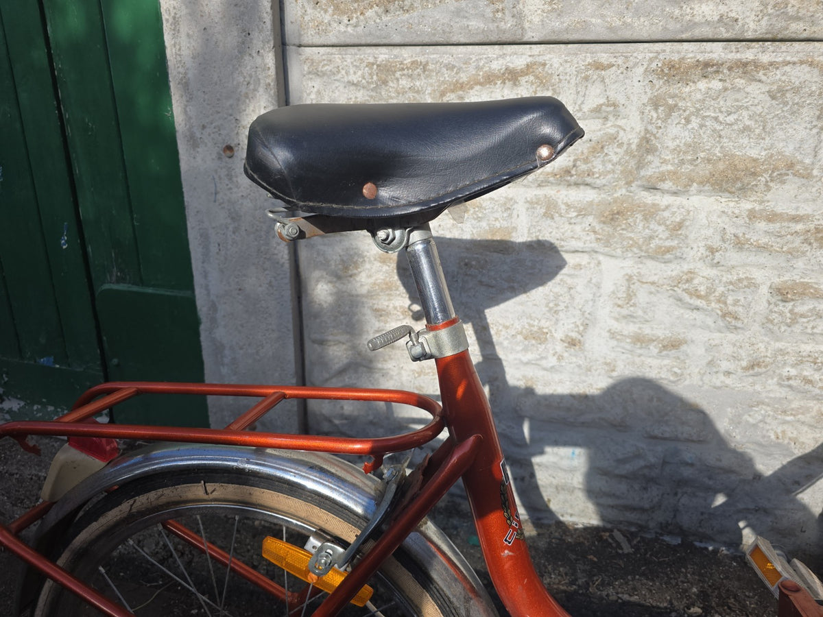 Cinzia Vintage Folding Bicycle Orange Frame Made In Italy 1980s Used Condition