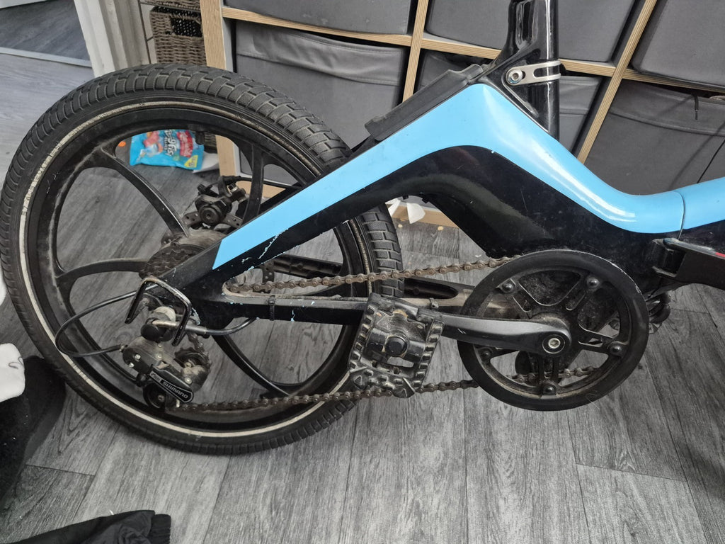 Falcon Folding Bike 20in Black/Blue Derailleur Gears Mech Disc Flat Bar