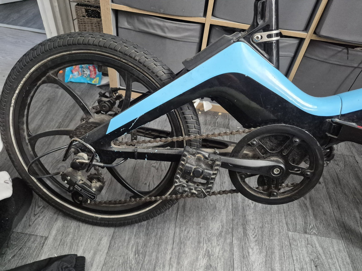 Falcon Folding Bike 20in Black/Blue Derailleur Gears Mech Disc Flat Bar