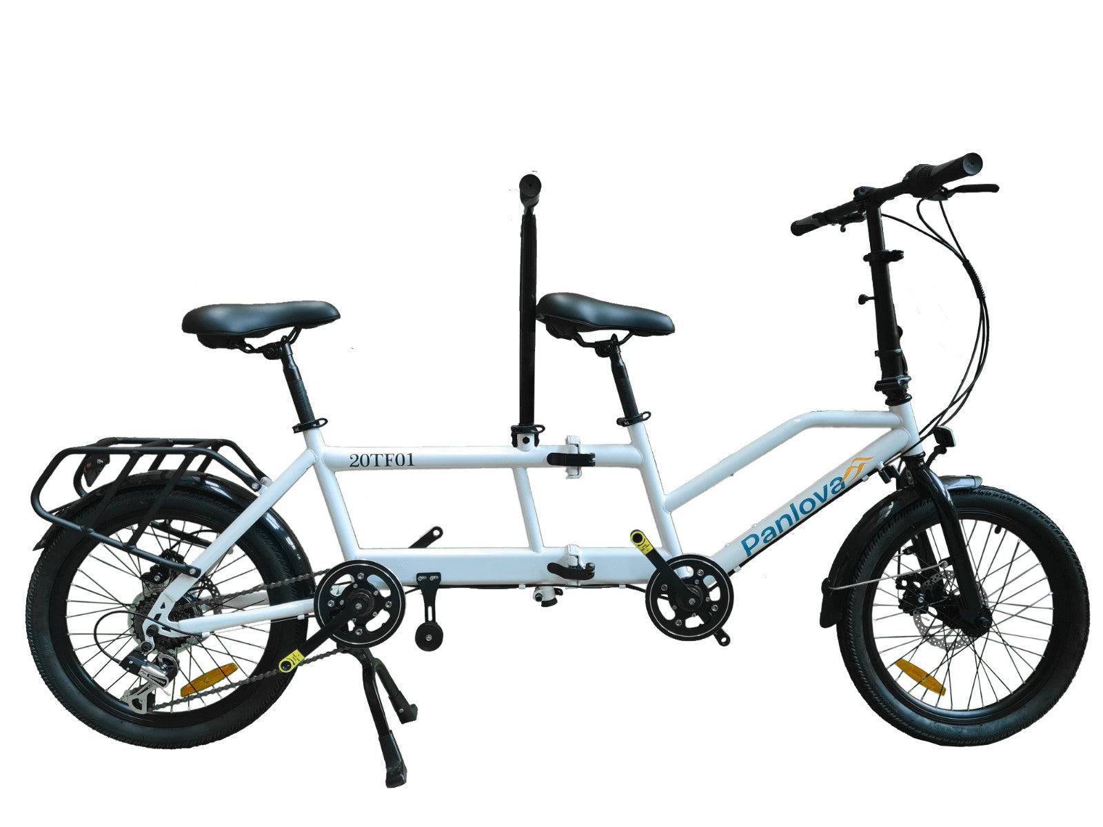 20" Wheel Folding Tandem Bicycle bike, 7 SP Shimano, Full Disc Brakes -20TF01W5R