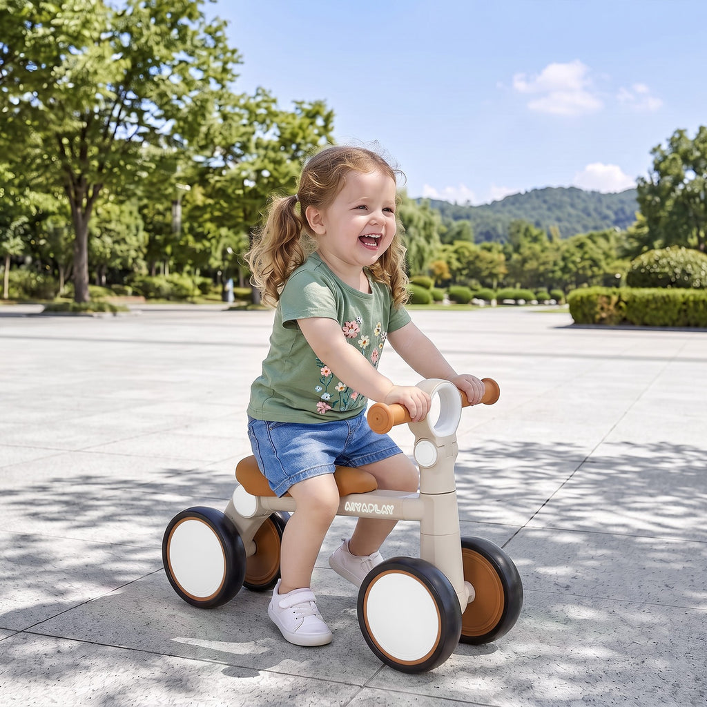 Balance Bike, Lightweight and Foldable Toddler Bike for 1-2 Years, Cream White
