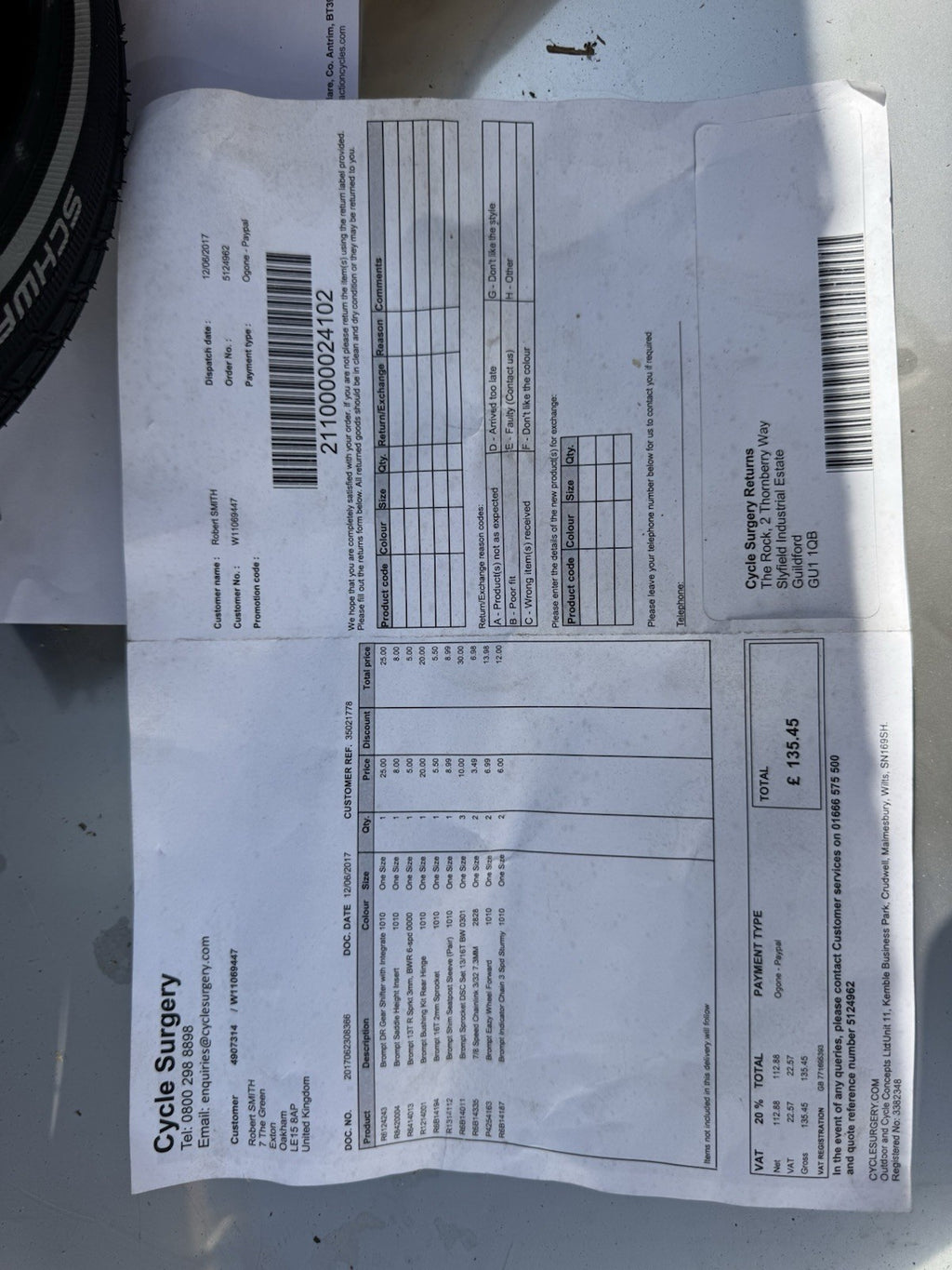 BROMPTON Various Parts Cost £135 - All NEW