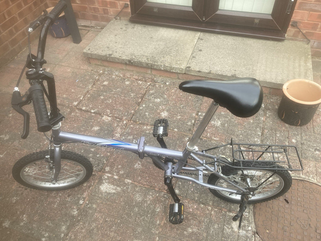 Reflex 100 Folding Bike Grey 1 Speed Flat Bar V-Brakes Vintage