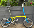 Brompton H3L Folding Bike 3 Speed C Line in Yellow / Blue