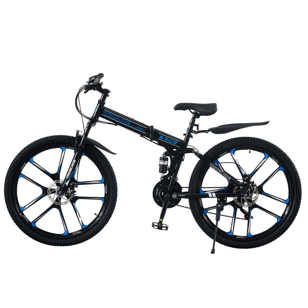 Folding Bike Men Women Mountain Bike 21 Speed Fully Suspended Bike 27.5" New
