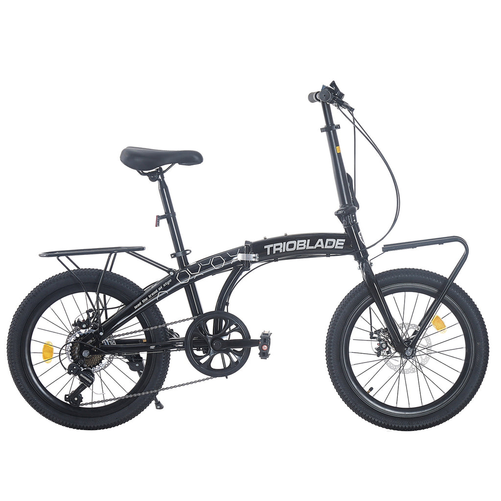 Folding Bicycle 20 Inch Bikes for Adults 7-Speed Variable Foldable City Bicycle