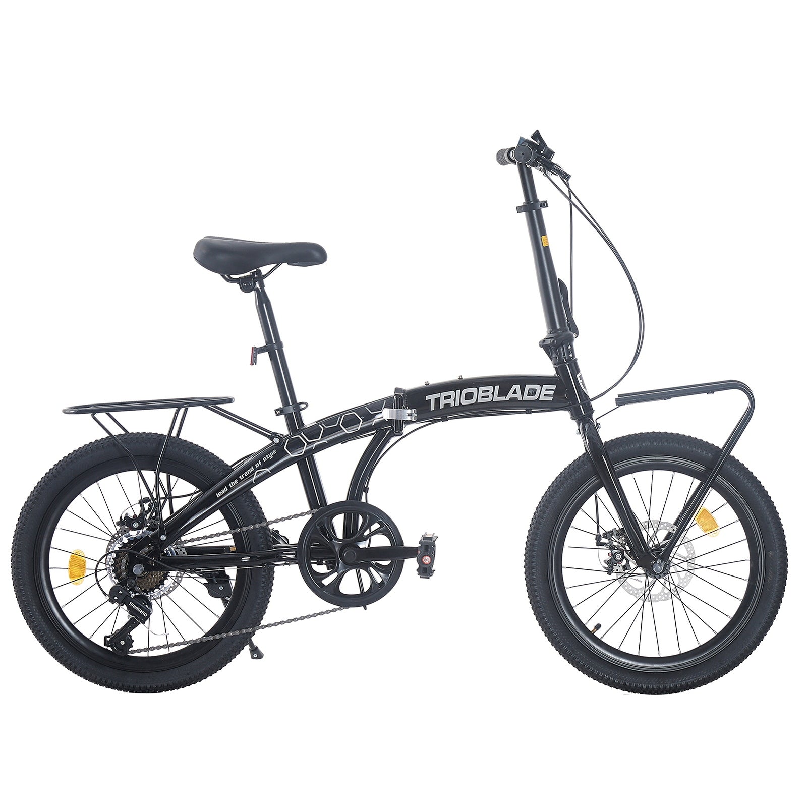 Folding Bicycle 20 Inch Bikes for Adults 7-Speed Variable Foldable City Bicycle
