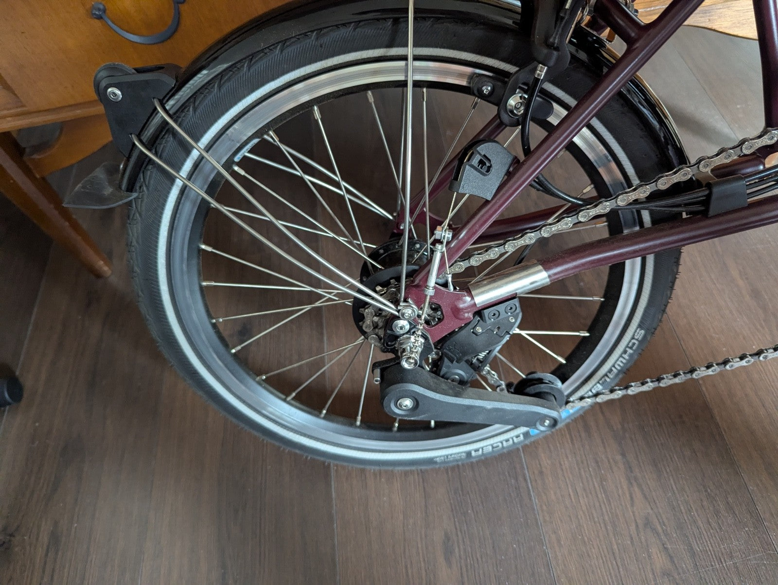 Brompton bike C-line 12-speed 2026 mid bar in Burgundy colour