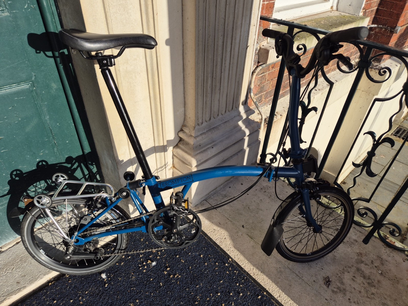 Brompton C Line 6 Speed 2024 Mid Handlebar Folding Bike - Ocean Blue