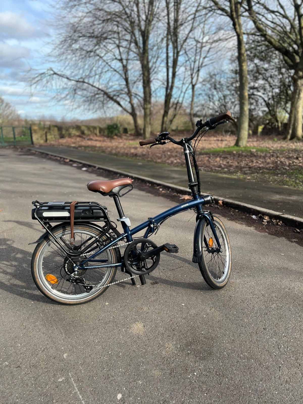 BTWIN Folding Elec Bike E-Fold 500 - Blue