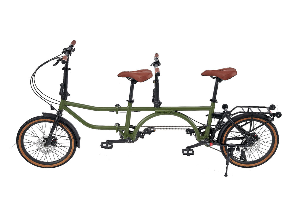 Ecosmo 20" Wheel New 4-Way Folding Steel Tandem Bicycle Bike 7 Speeds - 20TF02GN