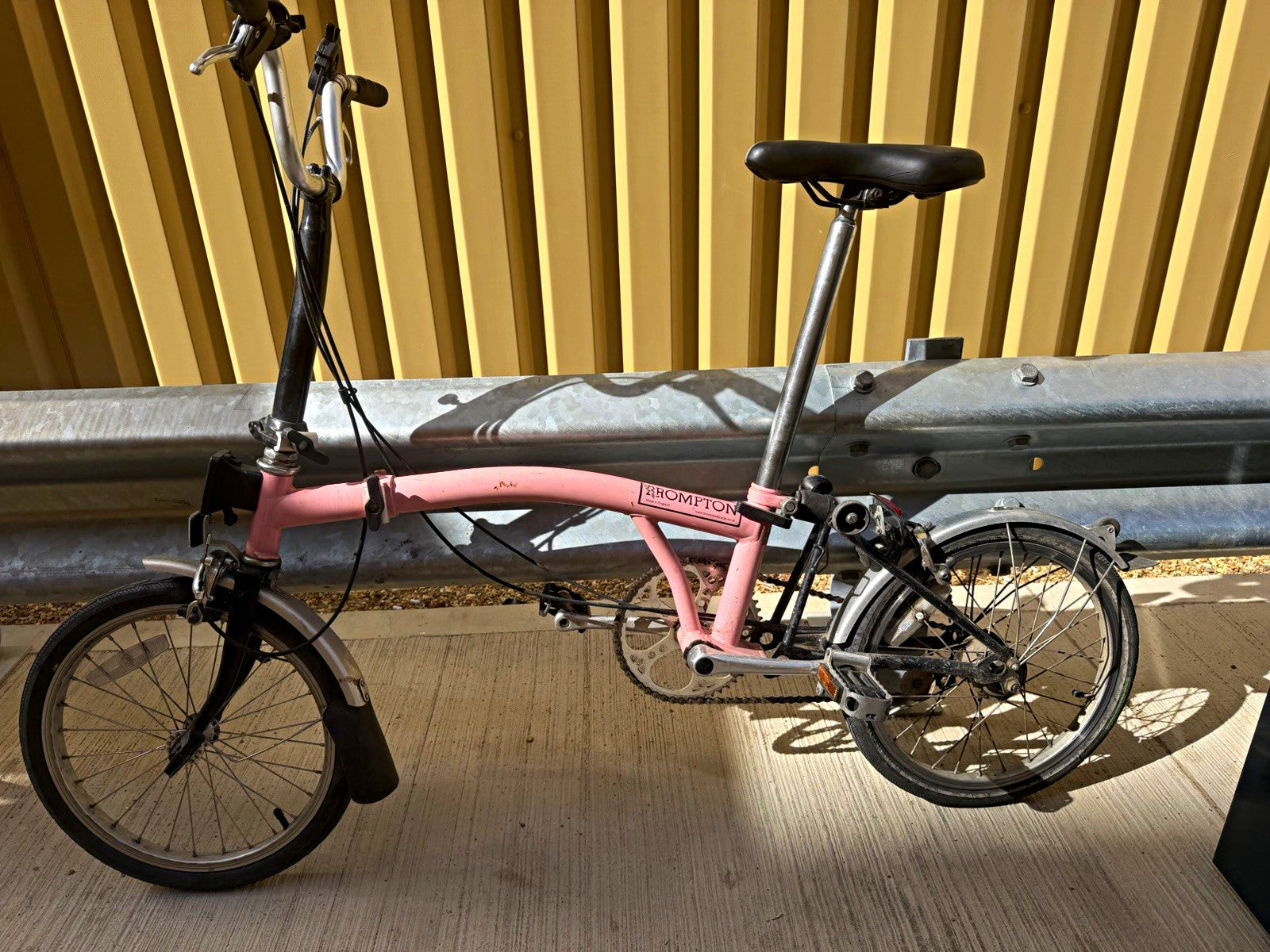 Brompton 16in Folding Bike Pink BMX Bars Mudguards Bell Rear Reflector